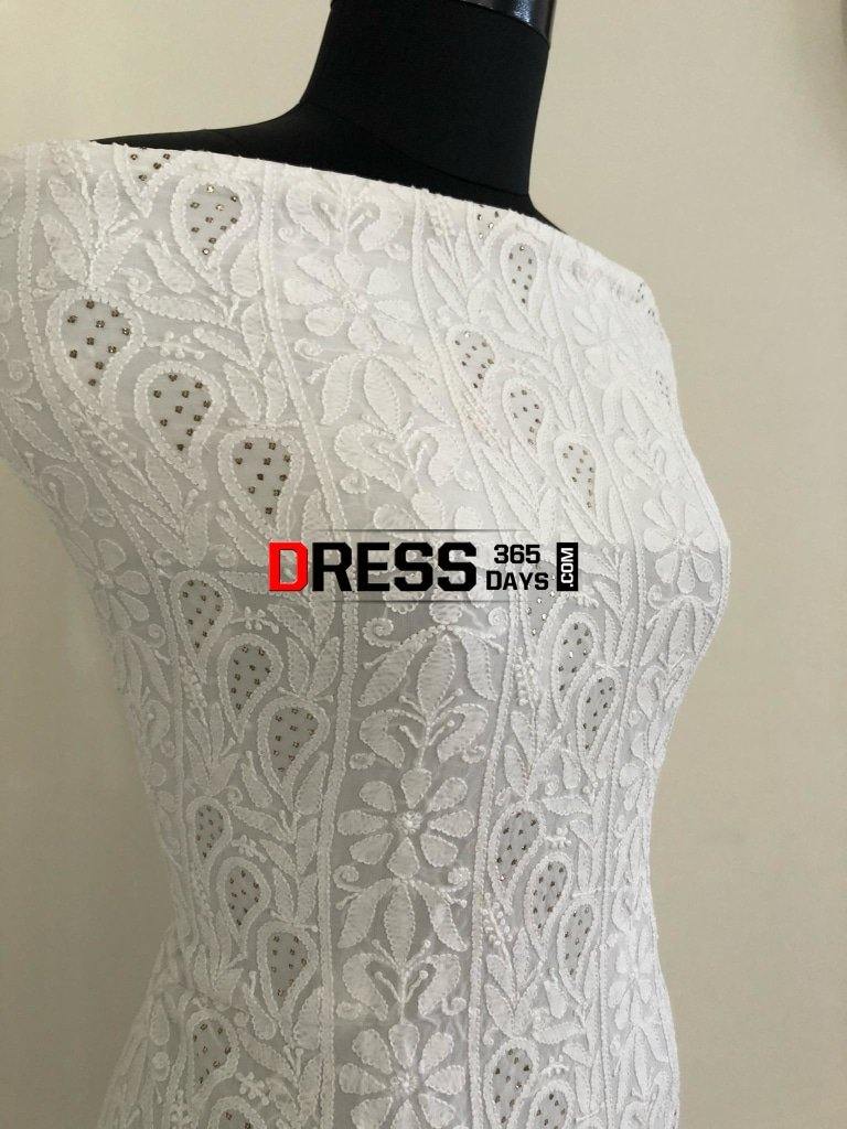 Chikankari And Parsi Gara Suit Suits