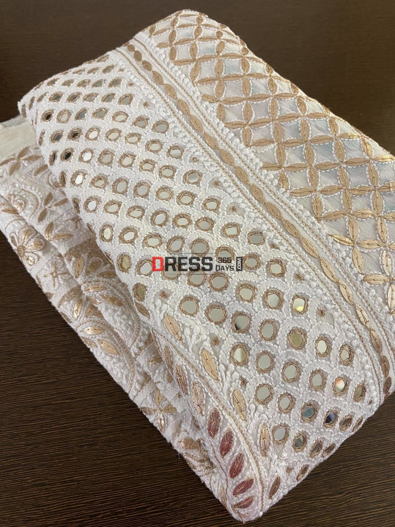 Chikankari Mirror & Gota Patti Lehenga Skirt (Only Skirt)