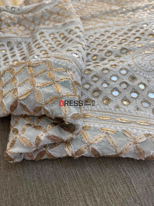 Chikankari Mirror & Gota Patti Lehenga Skirt (Only Skirt)