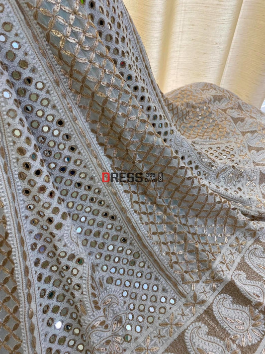 Chikankari Mirror & Gota Patti Lehenga Skirt (Only Skirt)