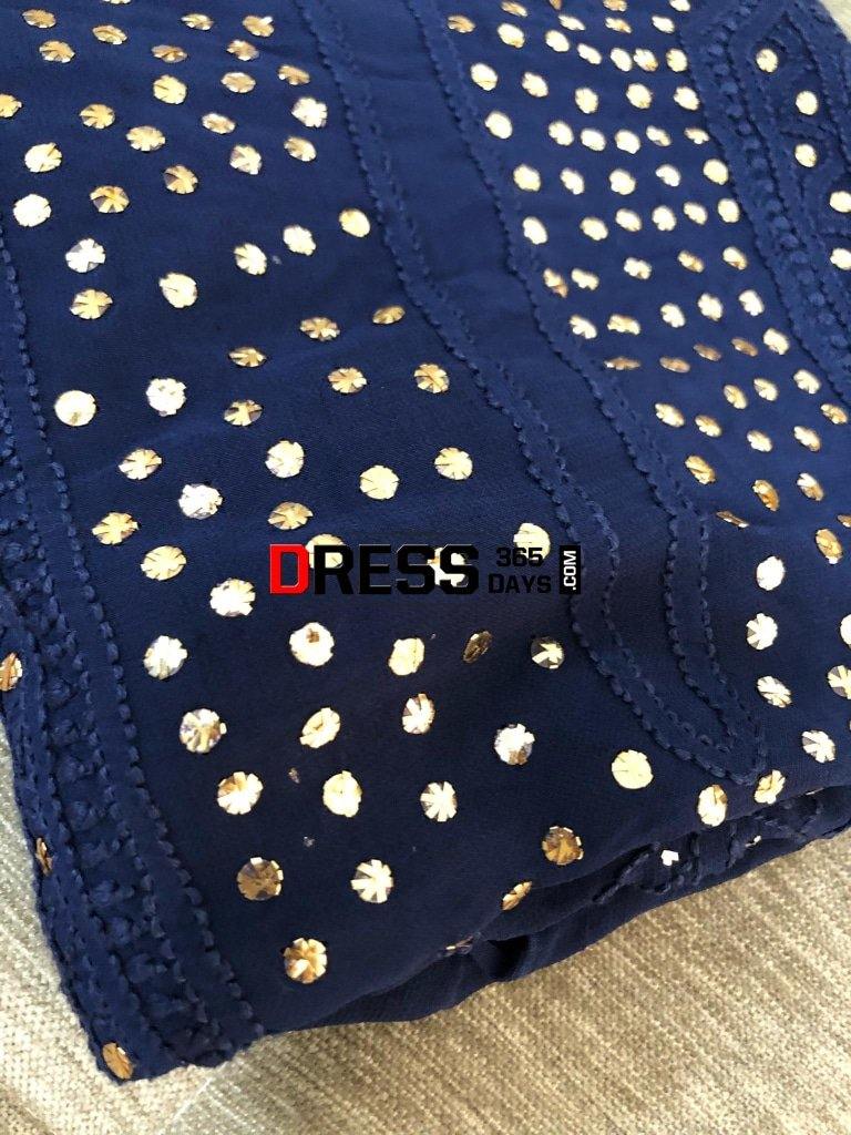 Chikankari Suit With Golden Mukaish Suits