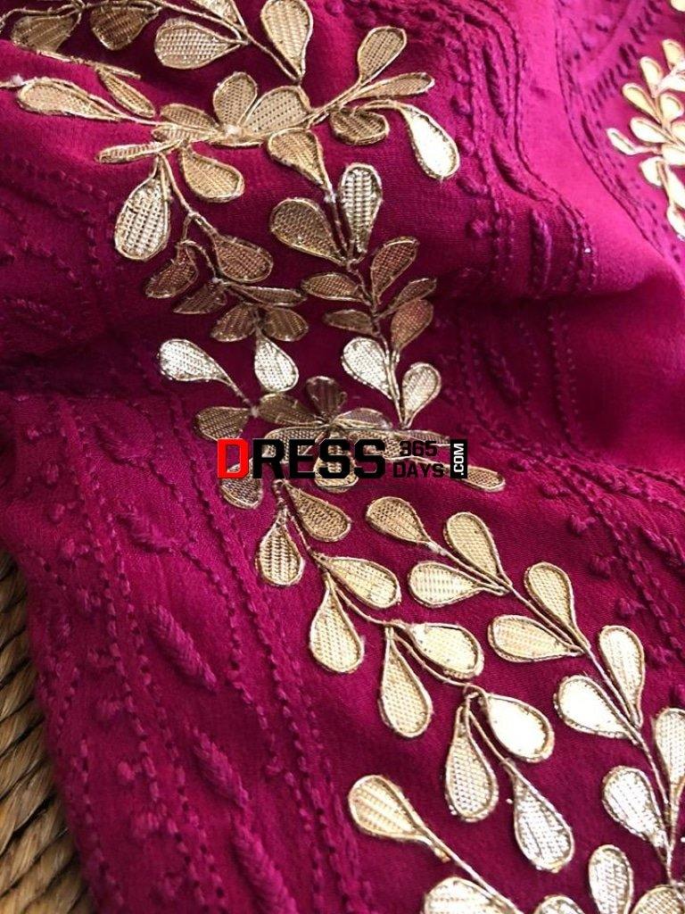 Chikankari Suit With Gotta Patti Neckline Suits