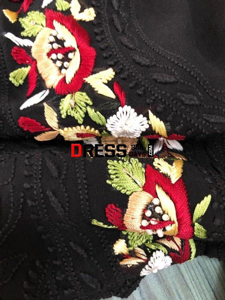 Black Parsi Chikankari Suit