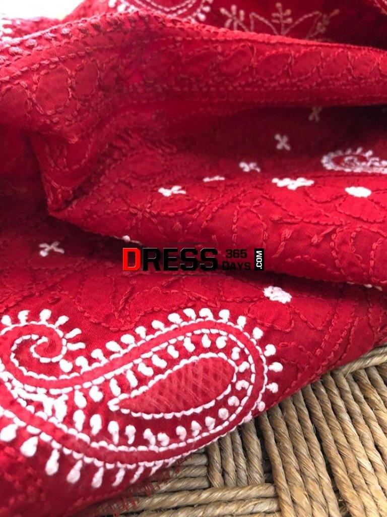Cotton Chikankari Kurti Fabric Fabric
