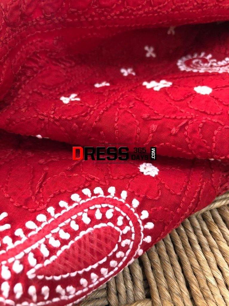 Cotton Chikankari Kurti Fabric Fabric