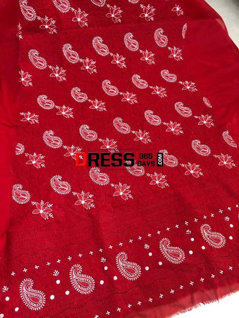 Cotton Chikankari Kurti Fabric Fabric