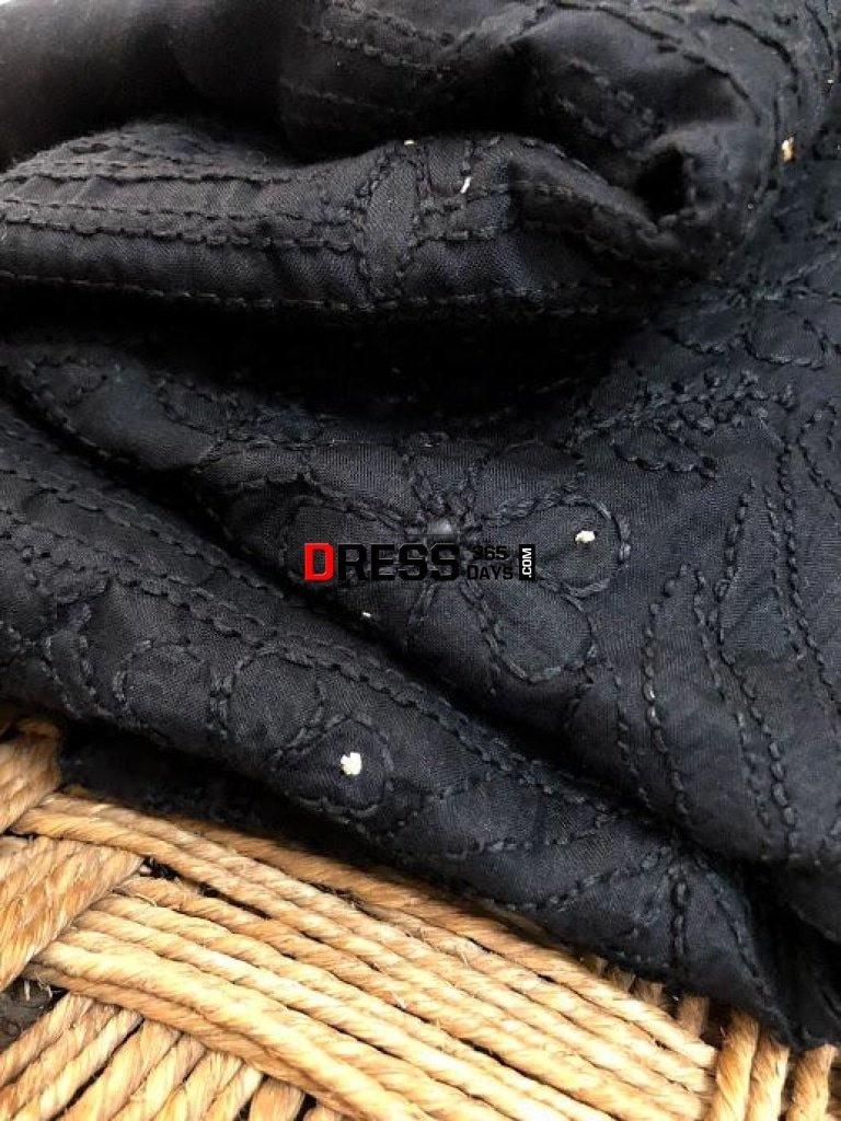 Cotton Mukaish And Chikankari Kurti Fabric