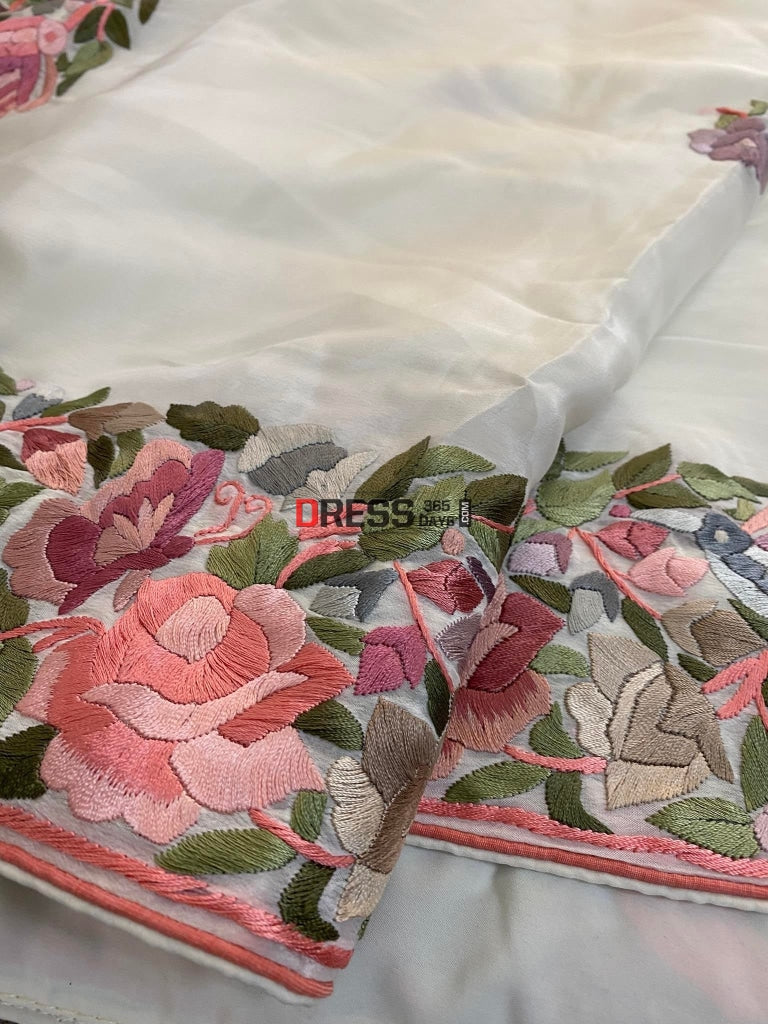 Crepe Silk Parsi Gara Saree