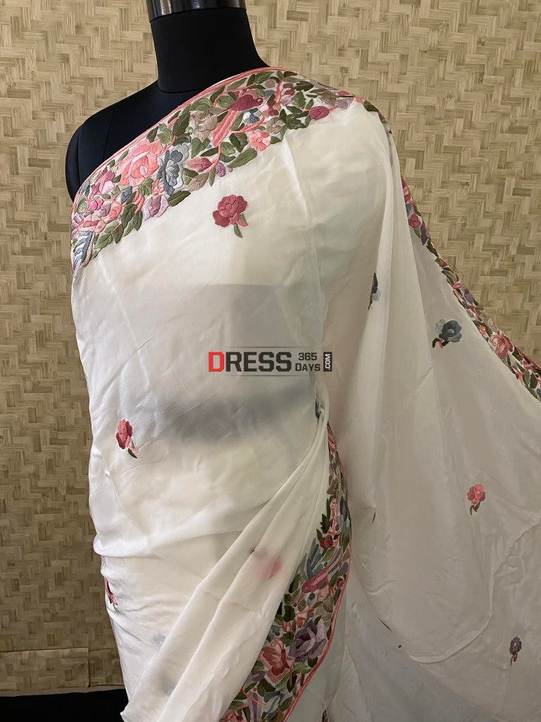 Crepe Silk Parsi Gara Saree