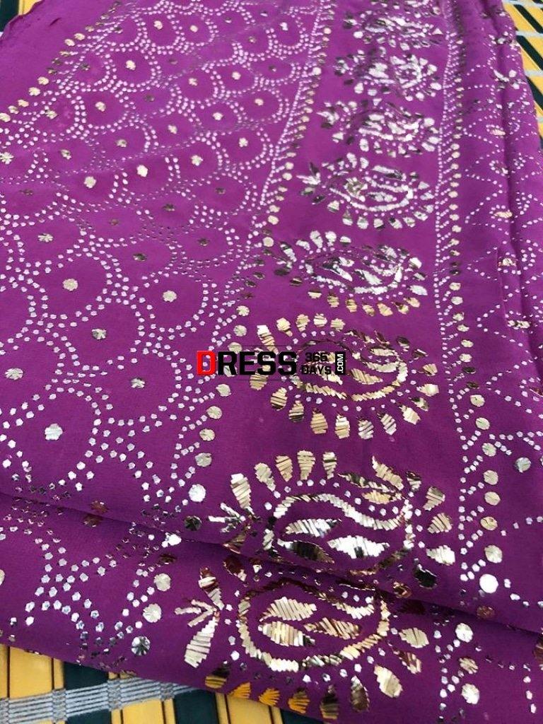 Deep Purple All Over Mukaish Chikankari Suit Suits