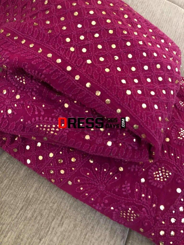 Deep Purple Kamdani Chikankari Lehenga Skirt