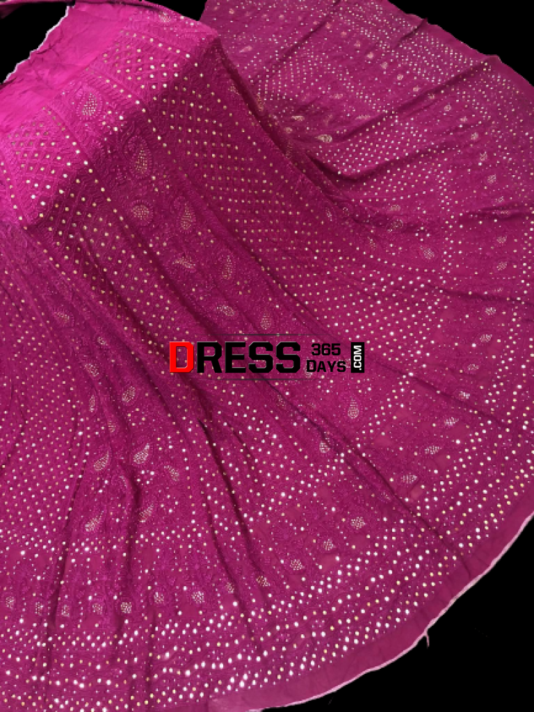 Deep Purple Kamdani Chikankari Lehenga Skirt