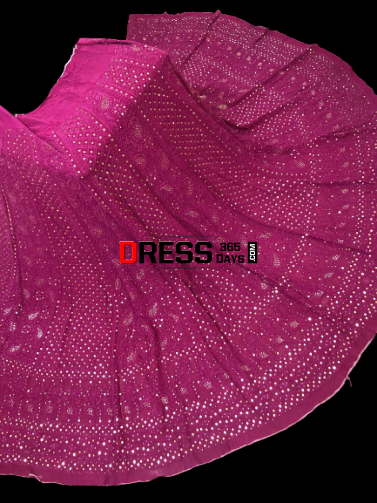 Deep Purple Kamdani Chikankari Lehenga Skirt