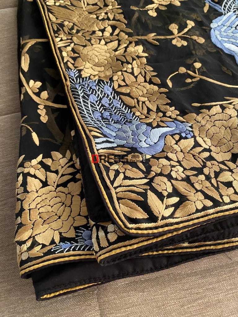 Designer Black Parsi Gara Dupatta
