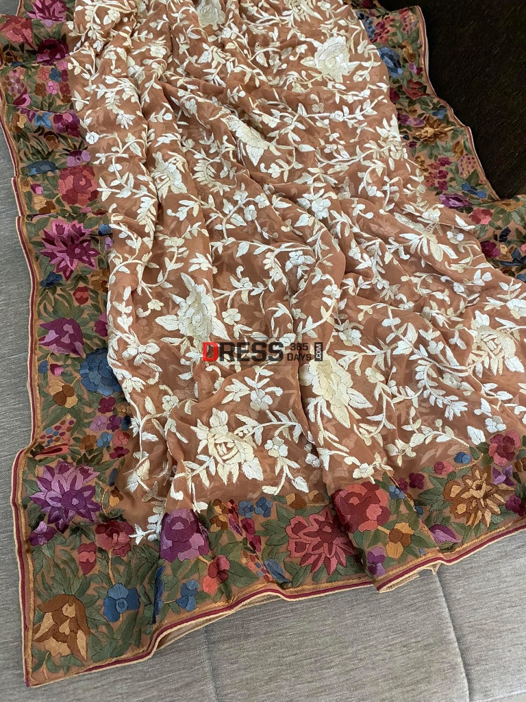 Designer Hand Embroidered Parsi Gara Dupatta