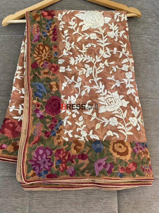 Designer Hand Embroidered Parsi Gara Dupatta