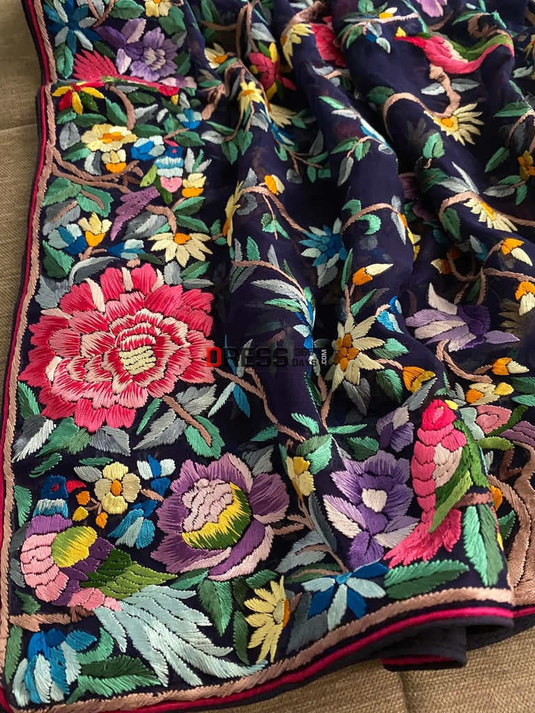 Designer Multicolour Parsi Gara Dupatta