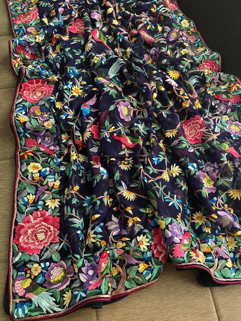 Designer Multicolour Parsi Gara Dupatta