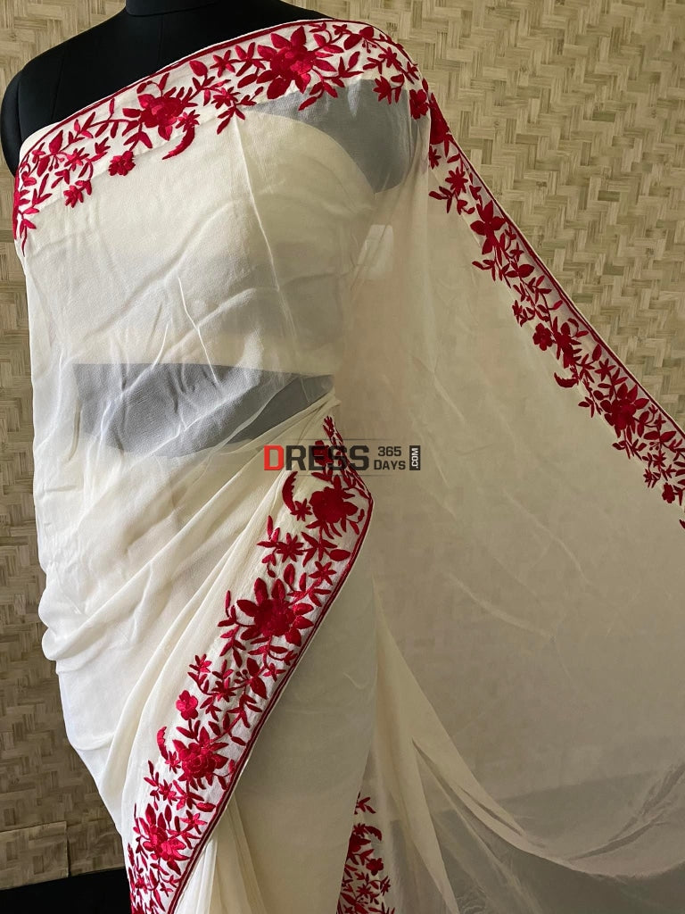 Designer Parsi Gara Pure Georgette Saree