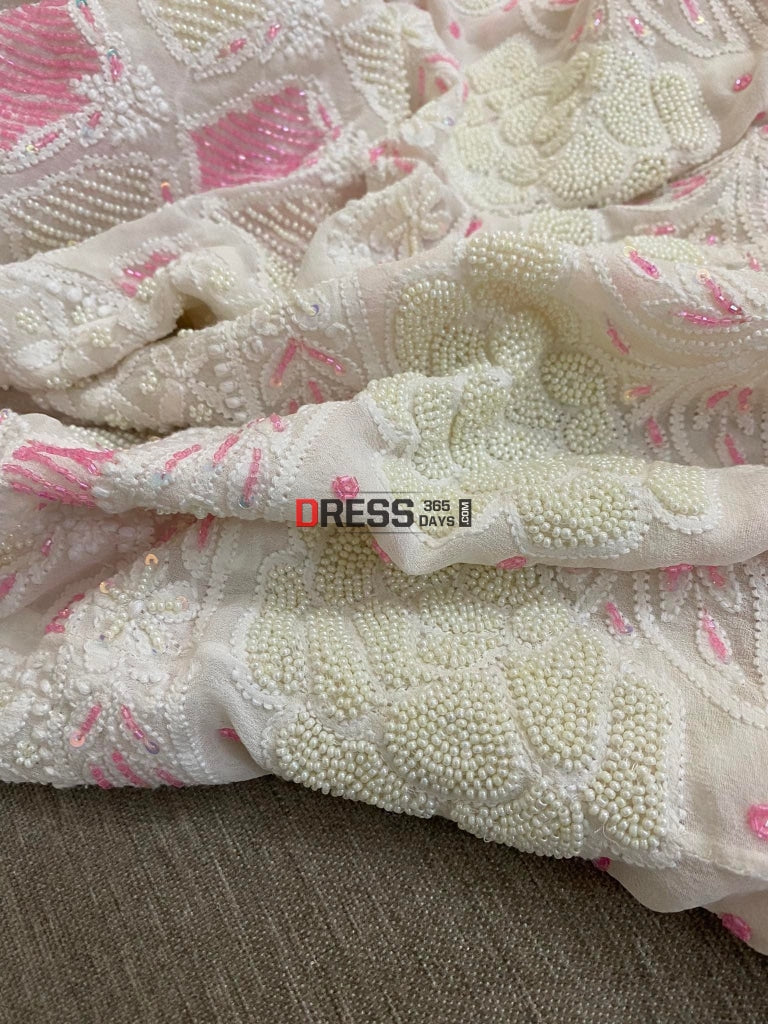 Designer Pearl Chikankari Anarkali Suit