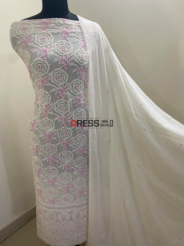 Designer Pearl Lucknow Chikankari Suit Suits