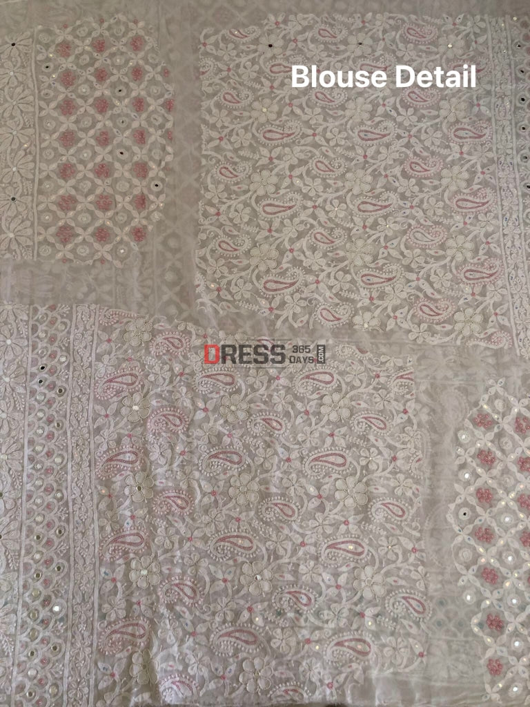 Designer Pearl Lucknowi Chikankari Lehenga Set