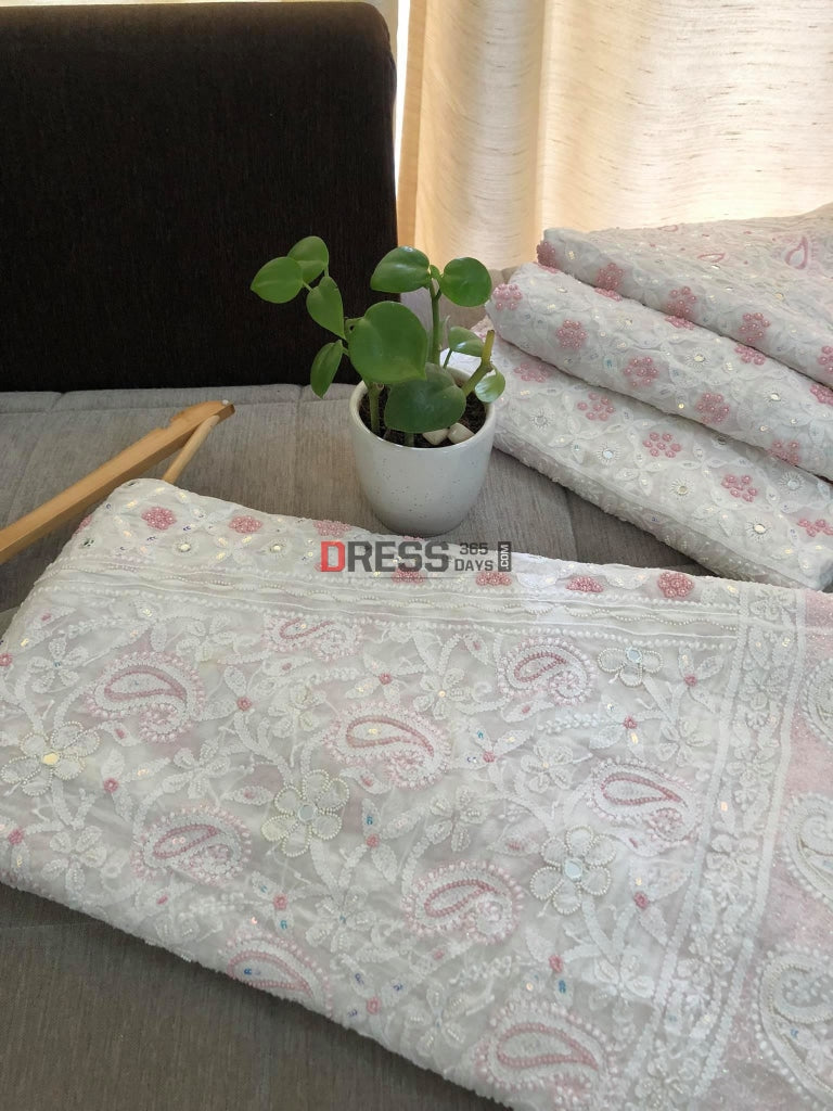 Designer Pearl Lucknowi Chikankari Lehenga Set