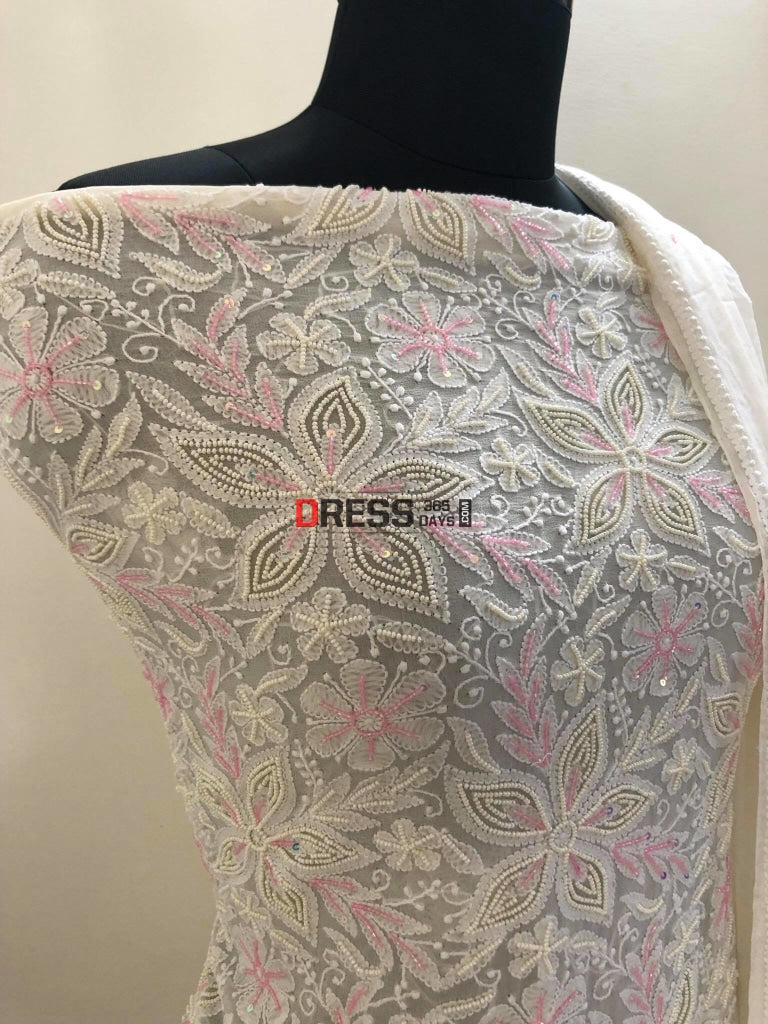 Designer Pearl Lucknowi Chikankari Suit Suits