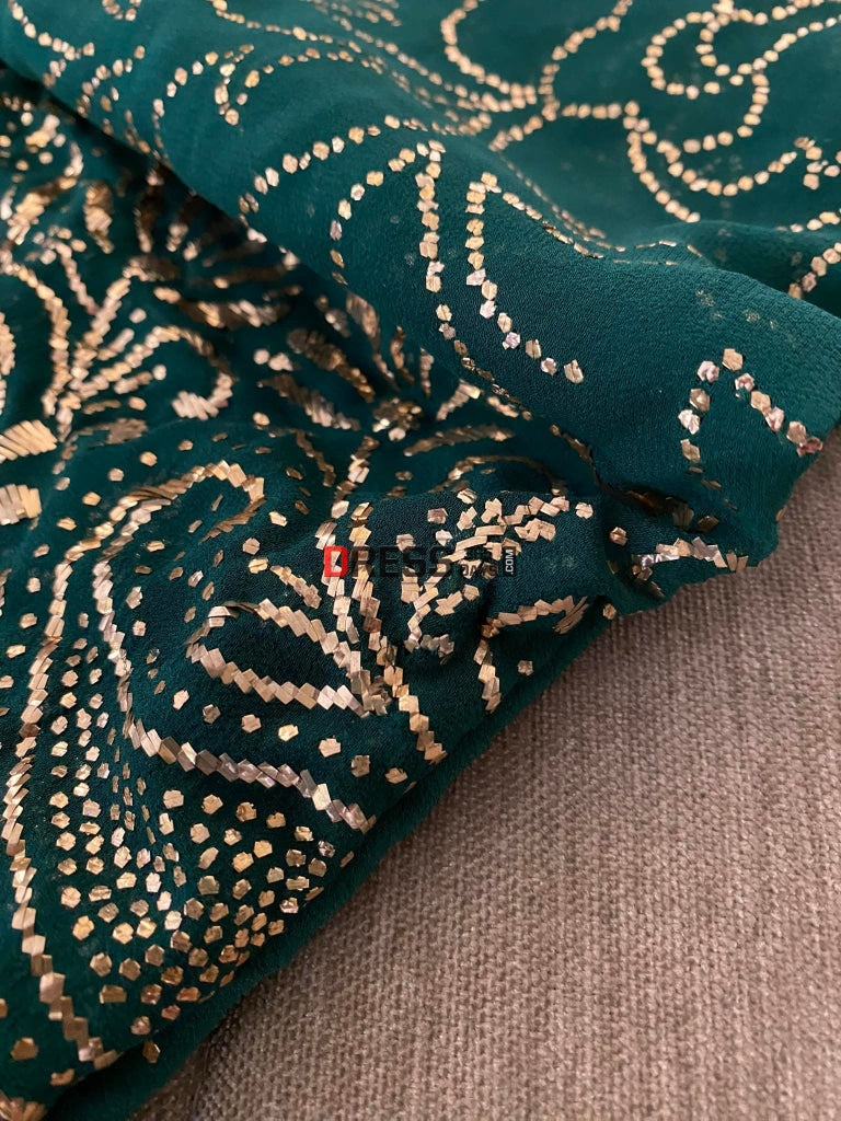 Emerald Green Kamdani Suit Chikankari Suits