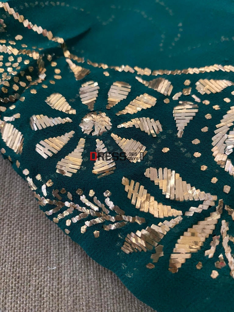 Emerald Green Kamdani Suit Chikankari Suits