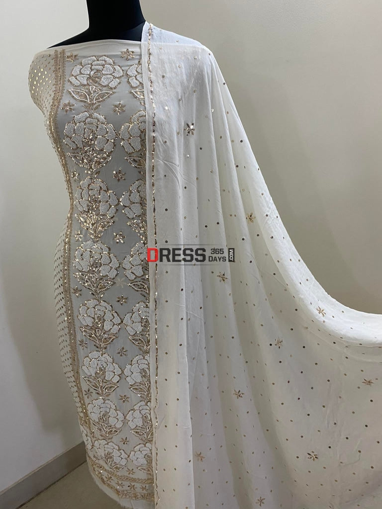 Exclusive Kamdani & Pearl Suit Chikankari Suits