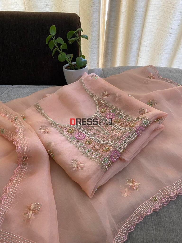 Pink Lucknowi Chikankari Work Georgette Salwar Suit – garment villa
