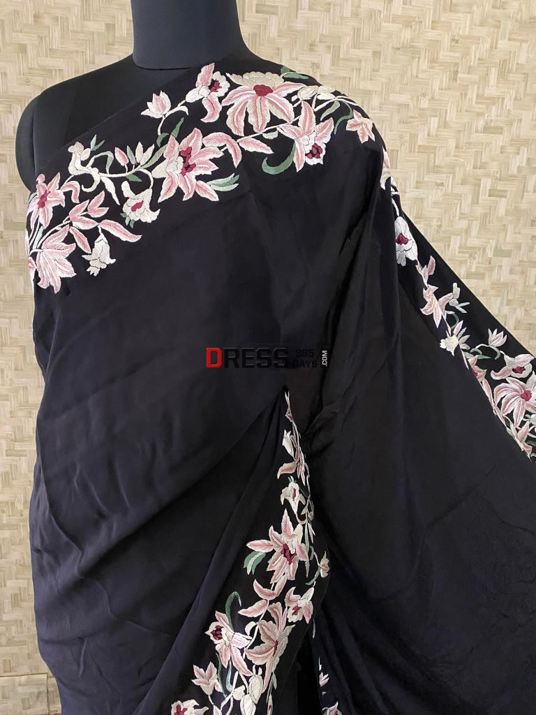 Exclusive Parsi Gara Crepe Silk Saree