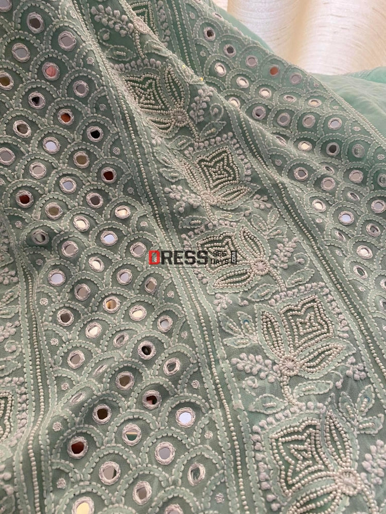 Sea Green Chikankari Coord Set