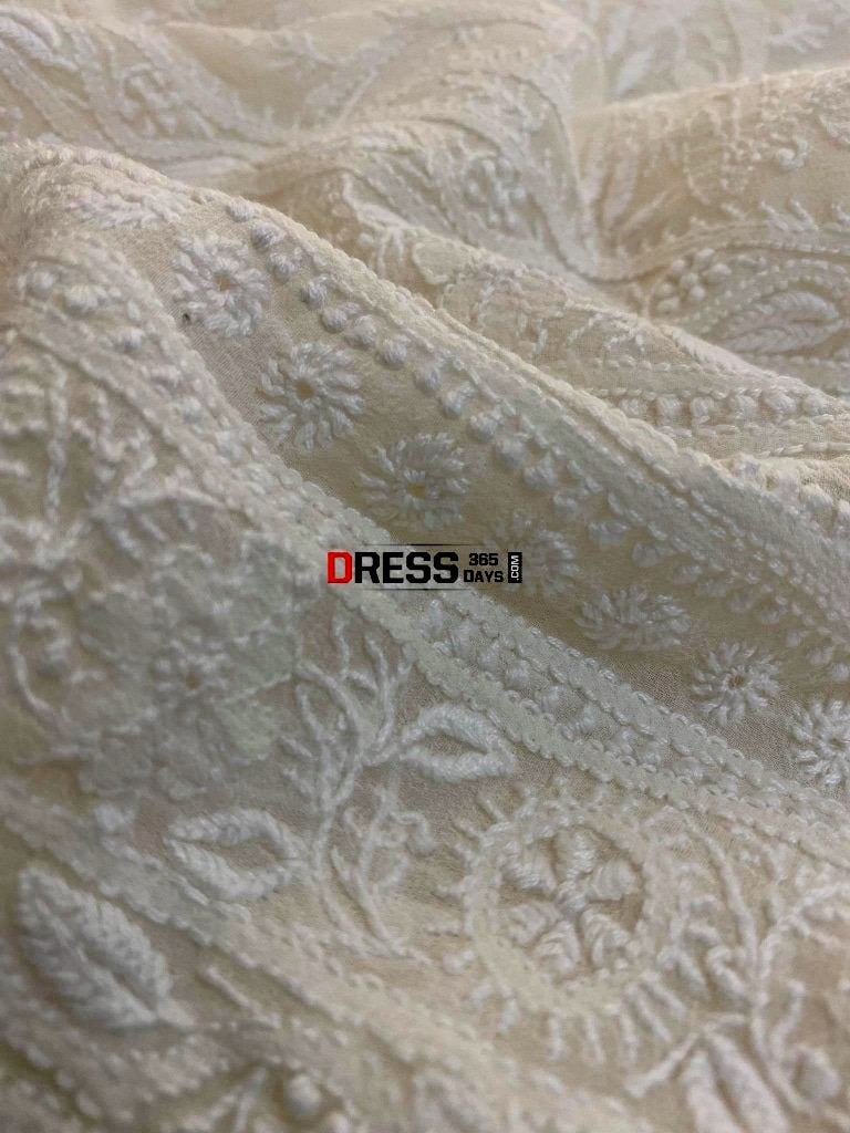 Fine Chikankari Front Back Embroidered Suit Suits