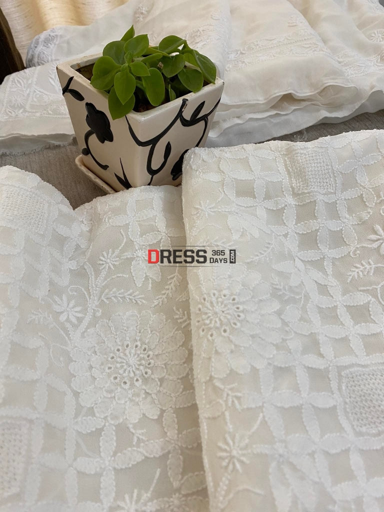 Fine Chikankari & Hand Jaali Work Suit Suits
