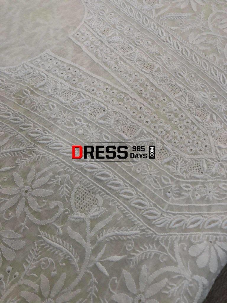 Front Back Hand Embroidered Chikankari Suit Suits