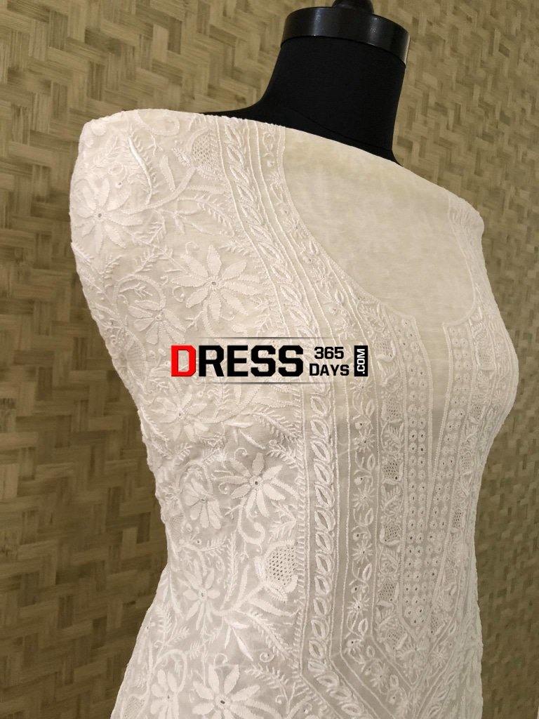 Front Back Hand Embroidered Chikankari Suit Suits