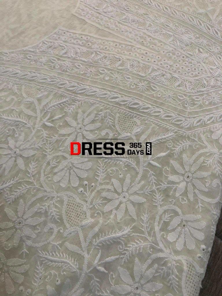 Front Back Hand Embroidered Chikankari Suit Suits