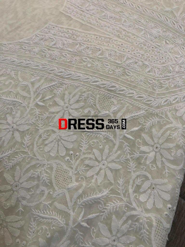 Front Back Hand Embroidered Chikankari Suit Suits