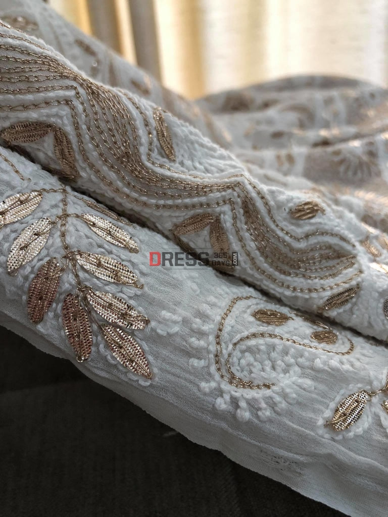 Gota Patti Lucknowi Chikankari Anarkali Suit