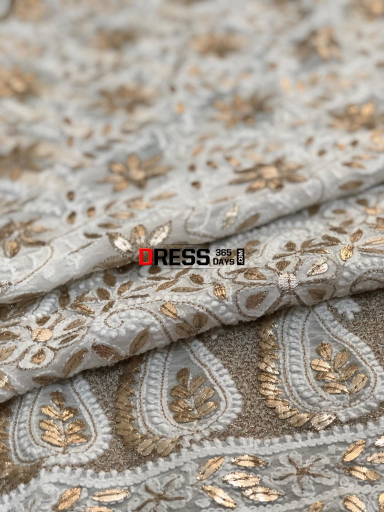 Gota Patti Lucknowi Chikankari Lehenga Set