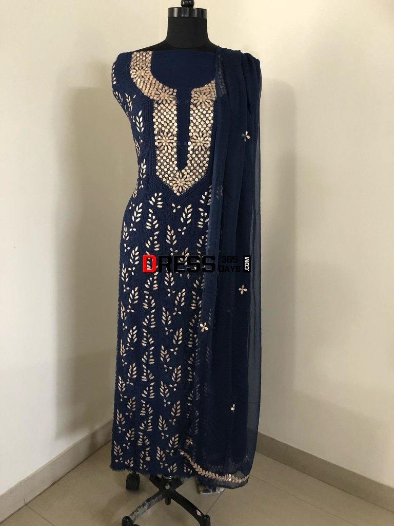 Gota Patti Lucknowi Chikankari Suit Suits