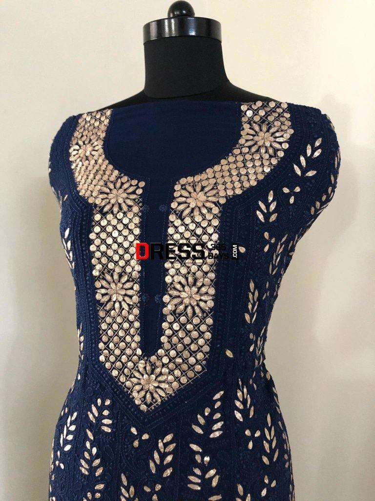 Gota Patti Lucknowi Chikankari Suit Suits