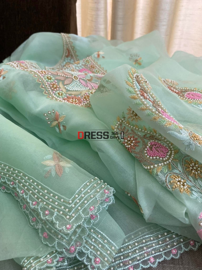 Buy FEPIC Pakistani Designer Beautiful Pure Cotton Chikankari Suit Top  (Front), Chiffon Printed Dupatta, Semi Lawn Inner, Semi Lawn Bottom Dress  Material at Amazon.in