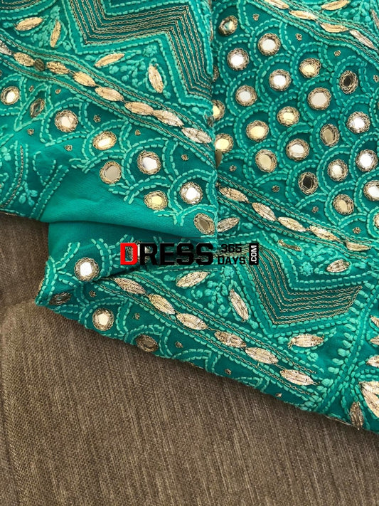 Green Mirror & Gota Patti Chikankari Suit Suits