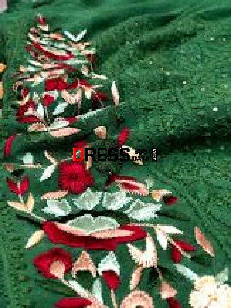 Green Parsi Gara Chikankari Suit Suits