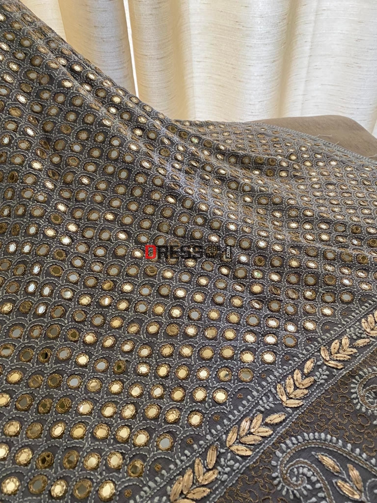 Grey Mirror & Gota Patti Chikankari Suit Suits