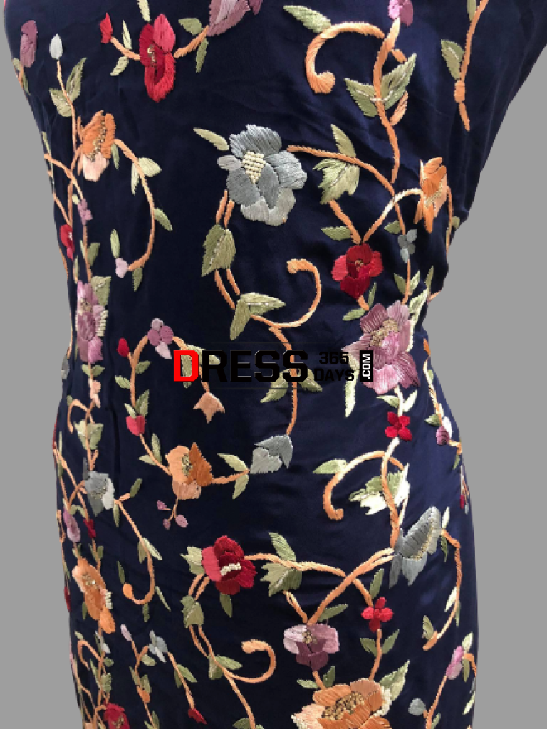 Hand Embroidered Crepe Parsi Gara Three Piece Suit Suits