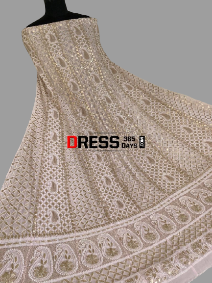 Hand Embroidered Gota Patti Chikankari Anarkali - Dress365days